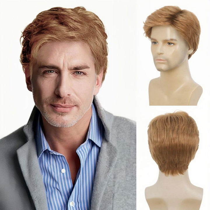 Mullet Wigs for Men 80S Costumes Fancy Party Accessory Cosplay Halloween Wig (Light Brown)