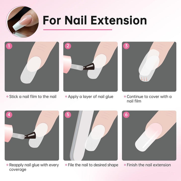 Silk Nail Wrap Instant Reinforce Repair Bandage Tape Protector Self Adhesive Easy Trimmerable for UV Gel Acrylic Nail Art Extension Fiberglass Professional Manicures Tool