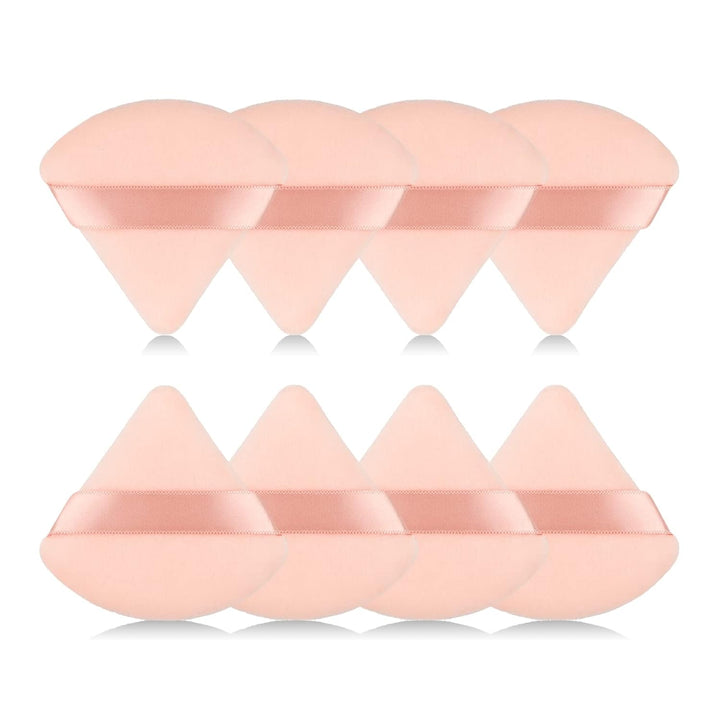 8Pcs of Triangular Powder Puff Makeup Sponges, Made of Super-Soft Velvet, Designed for Contouring, Eye, and Corner, Beauty Blender Foundation Mixing Container.(Black)