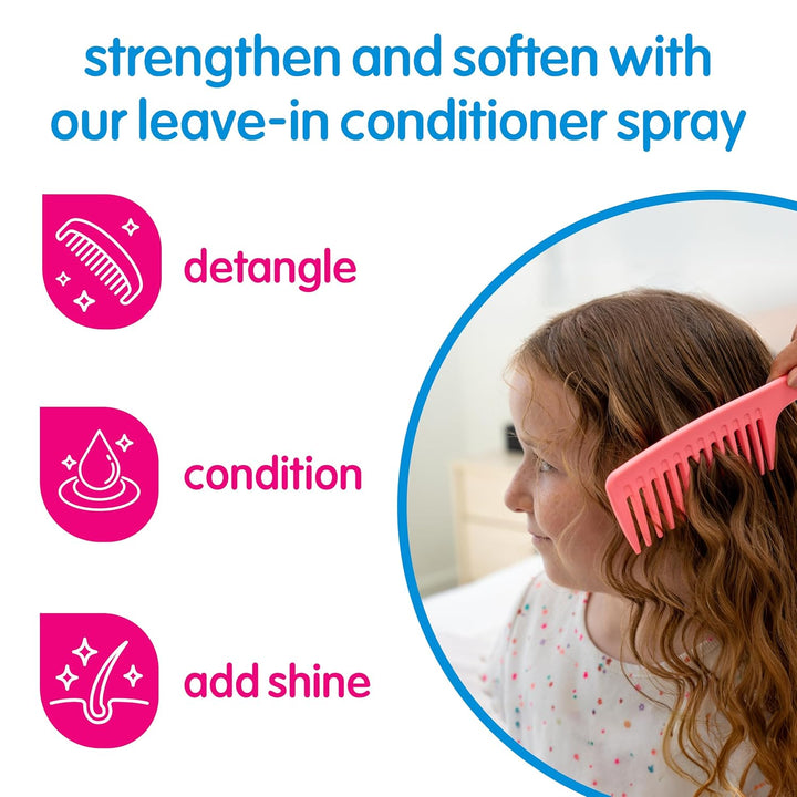 Detangler & Leave in Conditioner Spray - Hair Detangler Spray for Kids - Paraben-Free Leave in Hair Conditioner & Detangling Spray for Frizzy Hair (8 Fl Oz)