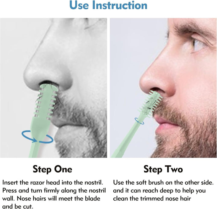 5Pcs 2-In-1 Nasal Hair Cutter, Double Sided Nose Hair Cutter, Portable 360° Rotating Manual Nose Hair Trimmer for Men and Women, Colorful