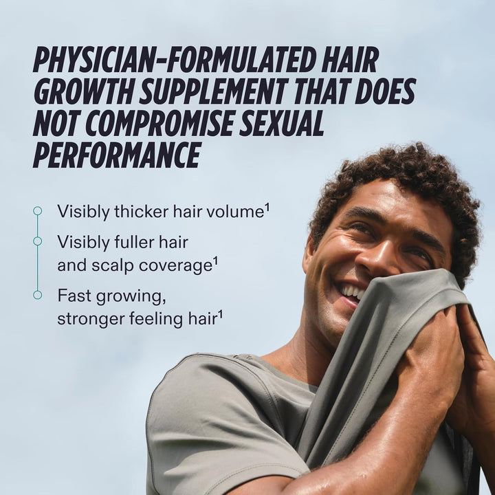 Men'S Hair Growth Supplements, Clinically Tested for Visibly Thicker Hair and Scalp Coverage, Dermatologist Recommended - 1 Month Supply