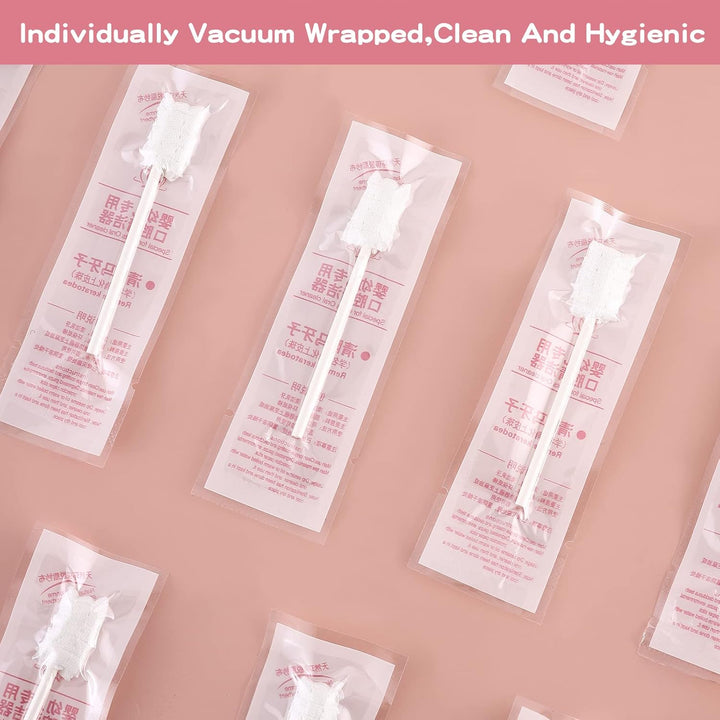 60Pcs Baby Tongue Cleaner, Baby Toothbrush, Disposable Infant Mouth Cleaner, Soft Gauze Toohthbrush Toddler Oral Cleaning Stick Dental Care for 0-36 Month Newborn