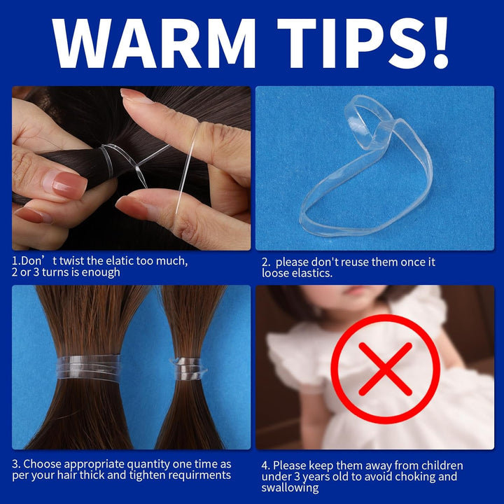 Clear Elastic Hair Bands, 2000Pcs Mini Hair Rubber Bands, Hair Ties, Soft Hair Elastics Ties, 2Mm in Width and 30Mm in Length