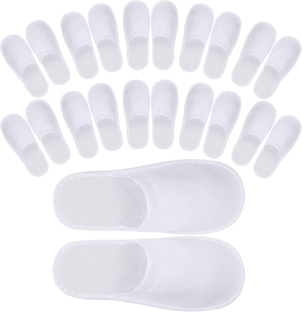 24 Pairs Spa Slippers Flip Flops Disposable Slippers for Hotel Guests Women Men Closed Toe Super Comfort White