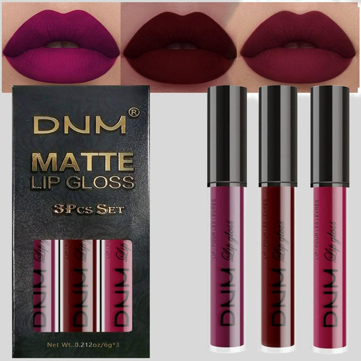 3Pcs Dark Red Purple Plum Matte Liquid Lipstick Sets for Women Matte Lip Stain Long Lasting Waterproof, Burgundy Blood Blue Red Lipstick, Black Cherry Maroon Gothic 24 Hours Magic Lipsticks