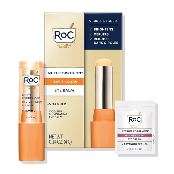 Multi Correxion Revive + Glow Eye Balm with Vitamin C (0.14 Oz) + Retinol Eye Cream Packette