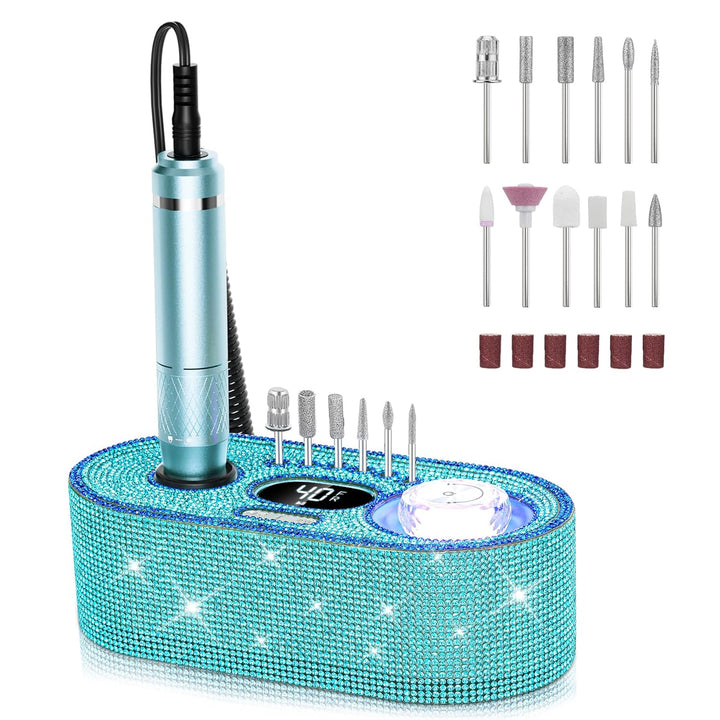 40000RPM Electric Nail File Drill Professional Kit, Drill Machine with LCD Display, Manicure Pedicure Polishing Acrylic Gel Nail Grinder for Salon, Home Use