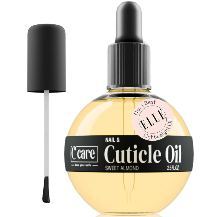 Sweet Almond Cuticle Oil for Nails - Repairs Cuticles Overnight - Moisturizes and Strengthens Nails and Cuticles - Dropper & Brush Included - 2.5Oz