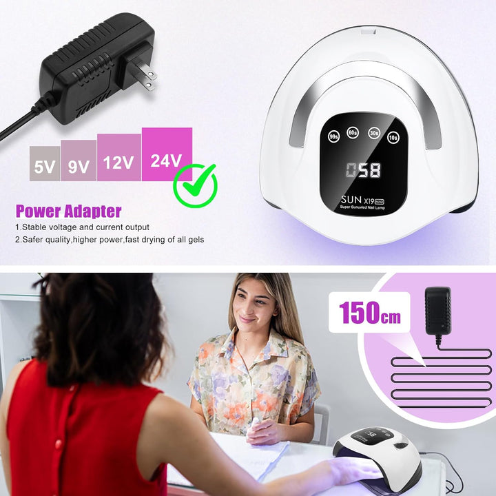 320W UV LED Nail Lamp, Nail Dryer for Gel Polish with 72Pcs Lamp Beads and Automatic Sensor/4 Timer Setting Professional Nail Art Tools