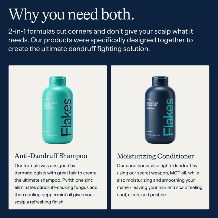 anti Dandruff Shampoo and Conditioner Set | Dry, Flaky, & Itchy Scalp Shampoo | Sulfate & Paraben Free for Healthy Hair | Hydrating Shampoo & Moisturizing Conditioner for Scalp Care | 9 Fl Oz