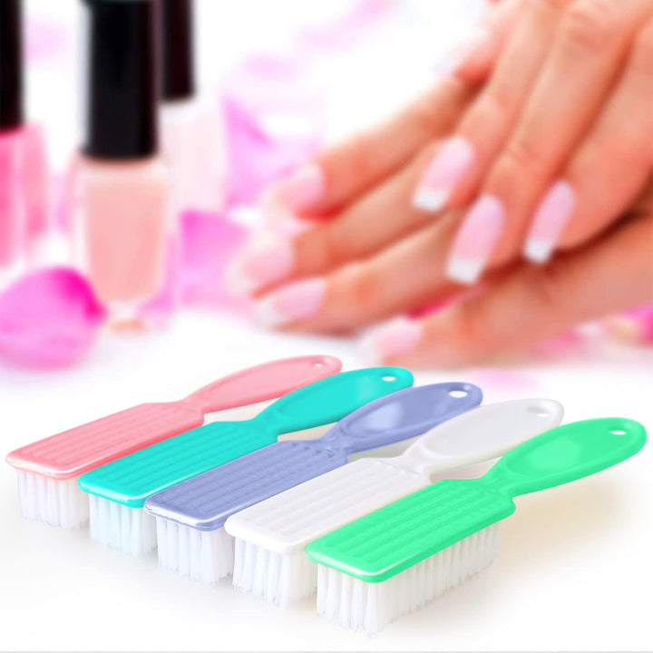 6 Pack Nail Brush for Cleaning Fingernails, Nail Brush Handle Grip Brush for Nail and Toenail Foot, Nail Dust Brush Manicure Pedicure Tools Scrubbing Brush Women Men Home Salon (Macaron)