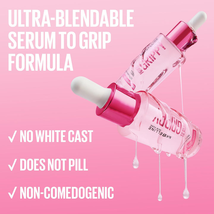 Grippy Serum Primer, Hydrating Makeup Primer with 2% Niacinamide for up to 24HR Make up Wear, Clear, 1 Count
