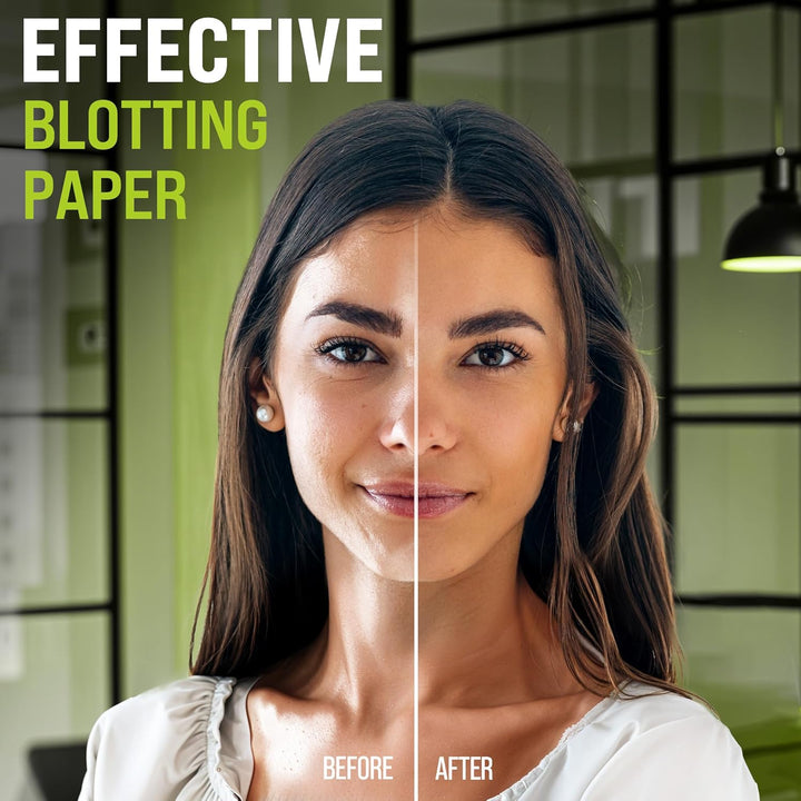 Natural Oil Blotting Sheets for Face with Bamboo Charcoal - 4Pk/400 Makeup Friendly Oil Absorbing Sheets for Face - Blotting Papers for Oily Skin