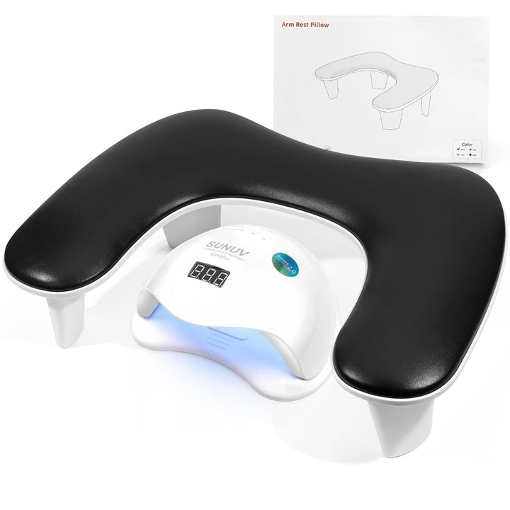 Arm Rest for Nails Tech - U-Shaped Manicure Nail Hand Rest Pillow Cushion, Big Microfiber Leather Nail Arm Rest Stand for Acrylic Nail Art Tech (Pink)