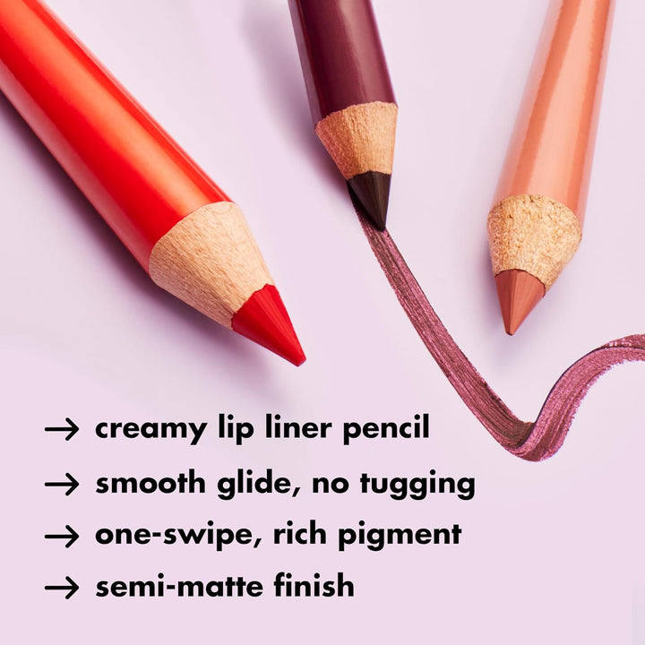 Cream Glide Lip Liner, Highly-Pigmented Pencil for Shaping & Sculpting Lips, Semi-Matte Finish, Vegan & Cruelty-Free, Mauve Aside