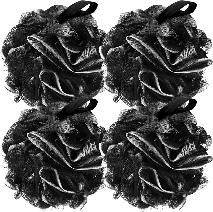 Bath Loofah Sponge Body Scrubber Shower Sponge Exfoliating Mesh Pouf Shower Ball Bath Sponges for Women and Men Bathing Accessories (4Pack 50G Colorful)