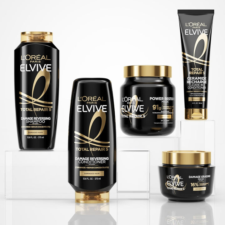 Elvive Total Repair 5 Damage-Erasing Balm with Almond and Protein, 8.5 Ounce (Packaging May Vary)