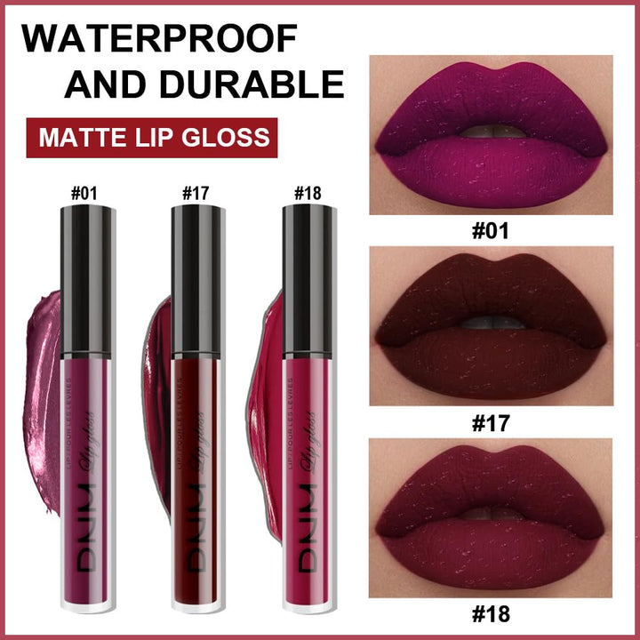 3Pcs Dark Red Purple Plum Matte Liquid Lipstick Sets for Women Matte Lip Stain Long Lasting Waterproof, Burgundy Blood Blue Red Lipstick, Black Cherry Maroon Gothic 24 Hours Magic Lipsticks
