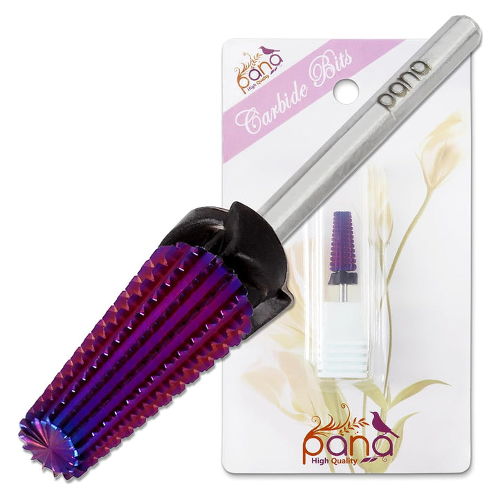 Nail Carbide 5 in 1 Bit - Two Way Rotate Use for Both Left and Right Handed - Fast Remove Acrylic or Hard Gel - 3/32" Shank - Manicure, Nail Art, Drill Machine (Fine - F, Silver)