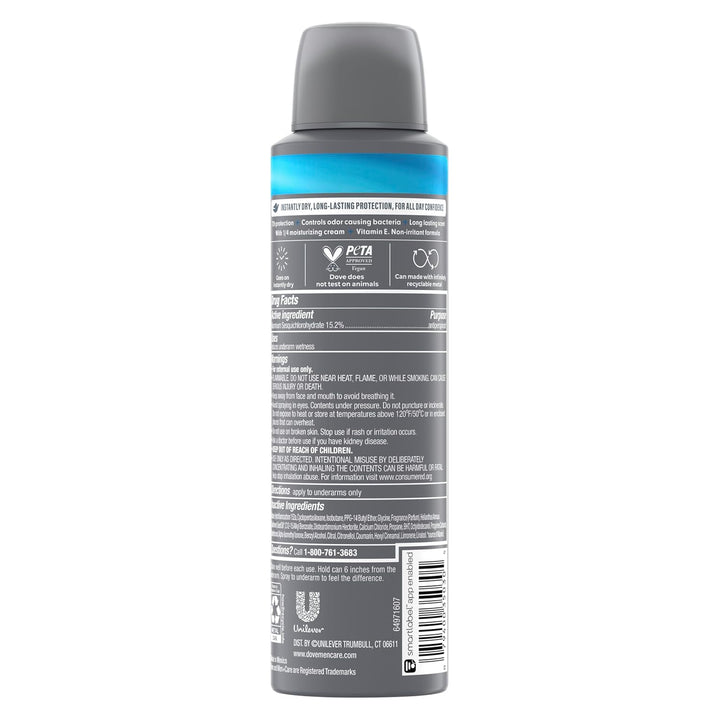 Dove Men+Care Antiperspirant Dry Spray Deodorant for Men Clean Comfort 72 Hour Sweat and Body Odor Protection - 3.8 Oz 3 Count