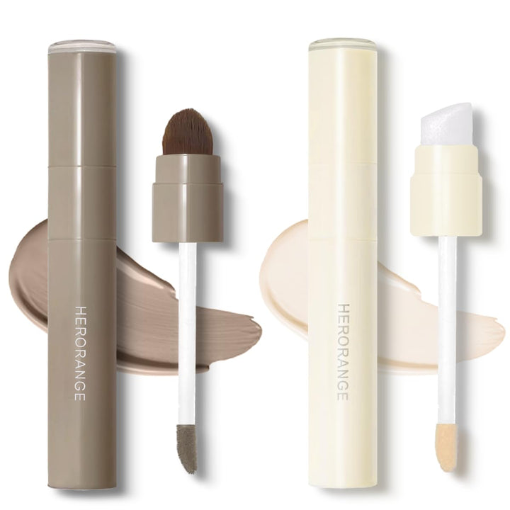 Cool Toned Liquid Contour Stick，Grey Nose Contour with Brush for Fair Pale Light Olive Skin,Long Lasting Cream Bronzer Gray, Blendable Lightweight Contouring Makeup Vegan & Cruelty-Free#01