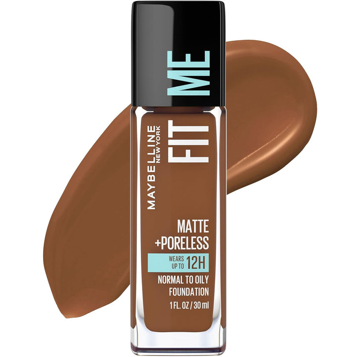 Fit Me Matte + Poreless Liquid Oil-Free Foundation Makeup, Classic Ivory, 1 Count (Packaging May Vary)