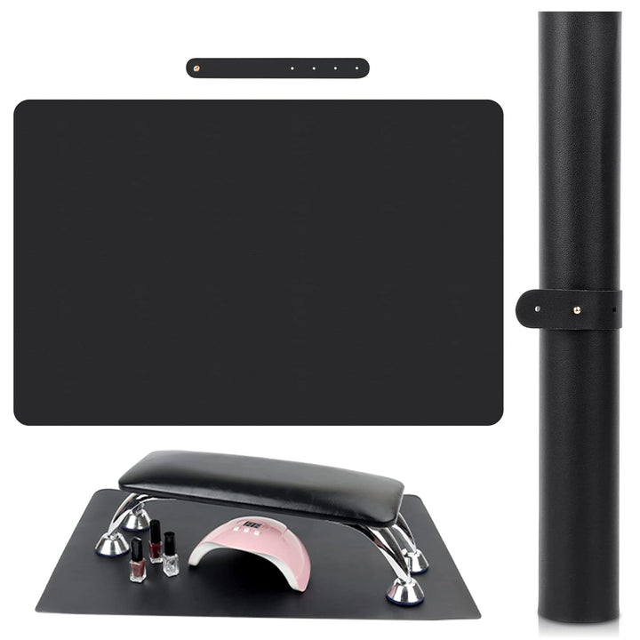 (MAT ONLY) Pink Nail Art Table Mat, Foldable Nail Art Hand Rest Pad for Nail Arm Rest Cushion, Soft Microfiber Leather Nail Mat, Manicure Pad Nail Table Pad Desk Mat for Nail Technician Salon Home