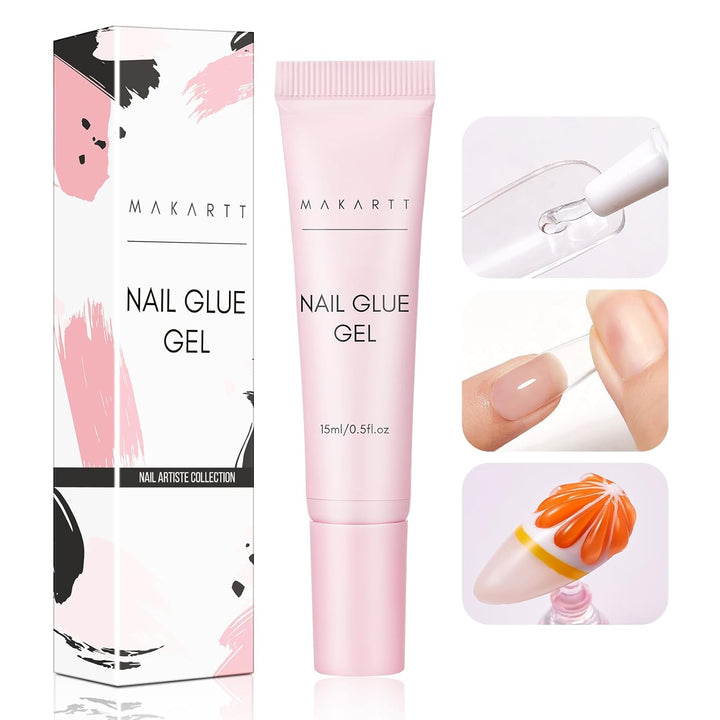 3D Gel Nail Art, Sculpting Gel Glue for Drawing, Molding, Sculpture, Gems and Decoration, No Wipe Clear Gel Polish for DIY Nail Designs, 15G