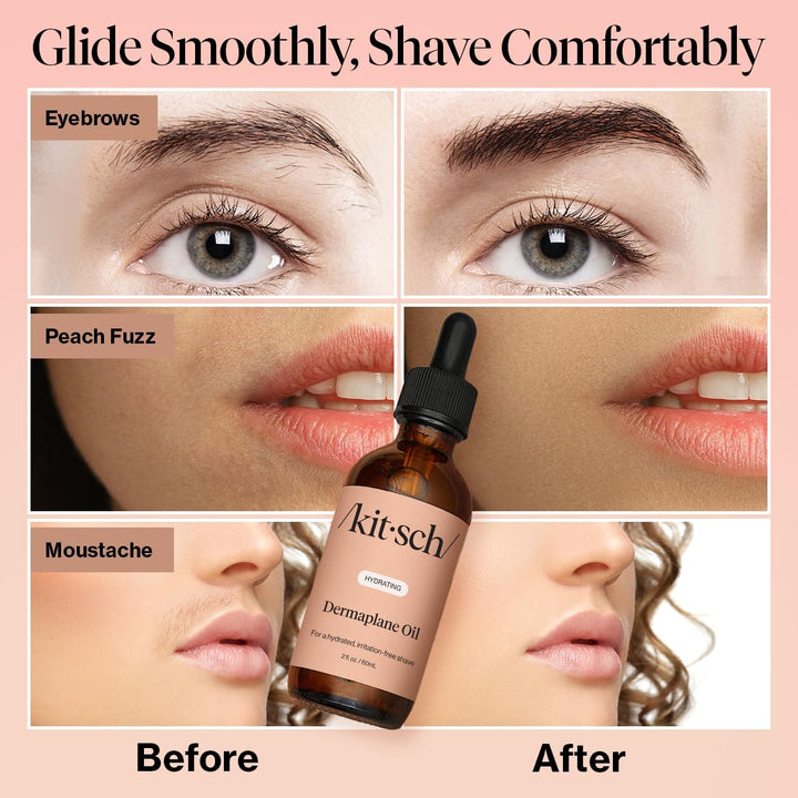 Dermaplane Face Oil with Jojoba & Argan Oil – Hydrating Facial Formula for Dermaplaning Tool, Gua Sha & Razor Use – Irritation-Free Shave Oil for Soft, Radiant Skin – 2Oz