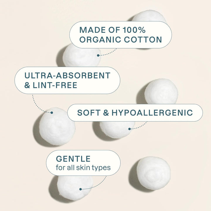 Organic Super Jumbo Cotton Balls (100 Count) - Hypoallergenic, Absorbent, Large Size, 100% Pure (Packaging May Vary)
