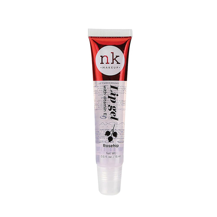 VARIETY SET of 5 NK Hydrating Lip Gel - Vitamin E (Clear, Rosehip Oil, Bubble Gum, Cherry, Strawberry)