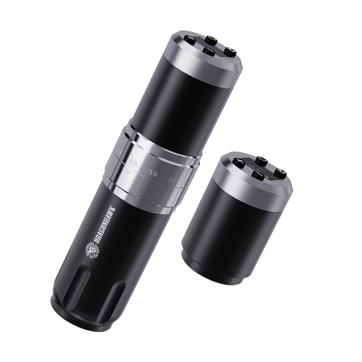 Wireless Tattoo Gun Kit, Rotary Tattoo Machine Pen with 2 Batteries Power Supply, 20 Count Extra Smooth Needles Cartridges, Adjustable 7 Strokes Length for Beginners