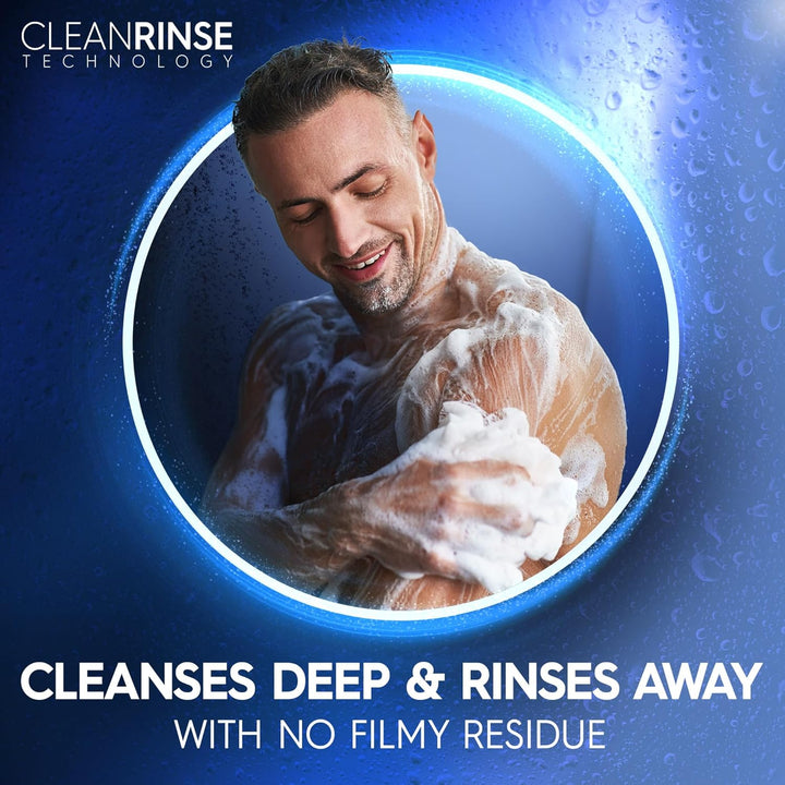 Men 3 in 1 Body, Hair and Face Wash, Recharge, 32 Fl Oz, Cedar Leaf Scent, Cleanses Deep + Gentle on Skin with Clean Rinse Technology