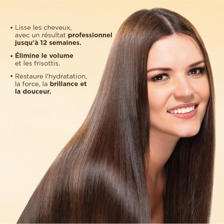 Brazilian Keratin Straightening Treatment with Hyaluronic Acid and Premium Serum – 12 Weeks Formaldehyde-Free Smoothing Treatment. All Hair Types.