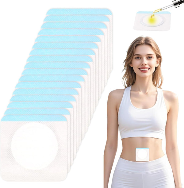 Castor Oil Pack Patches for Belly Button – 60 Disposable Organic Cotton Self-Adhesive Pads, Leak-Proof & Breathable, No-Wash Castor Oil Wraps for Navel, Abdomen & Targeted Skin Care