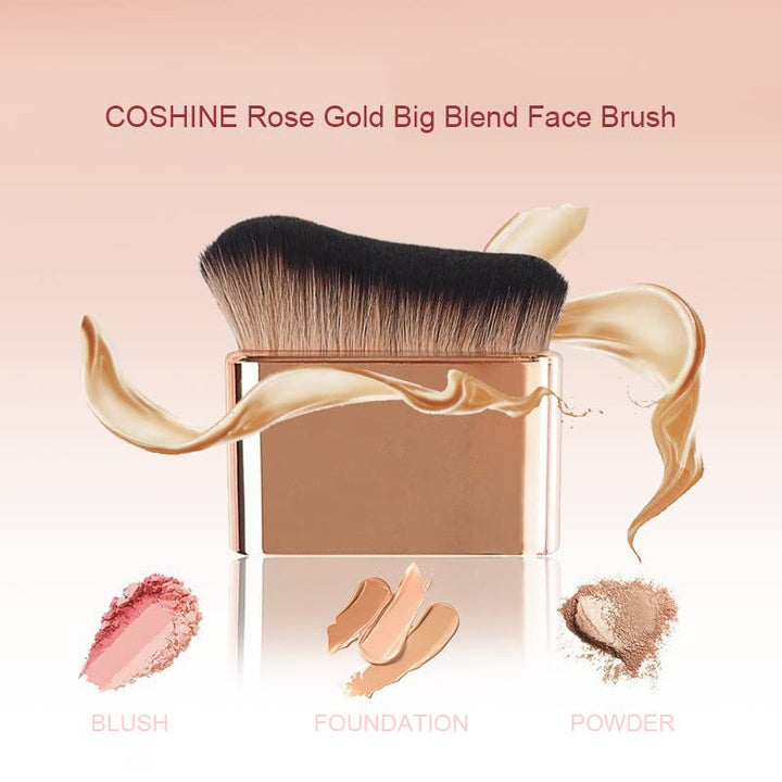 Big Self Tanning Blend Brush, Professional Self Tanner, Kabuki, Powder, Foundation, Blusher, Shadow, Bronzer, Face and Body Brush (ROSE GOLD)