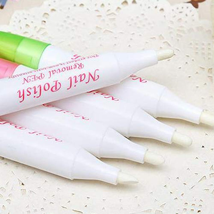 1 Pc Women Nail Art Polish Corrector Pen Remover Mistakes Cleaner with 3 Tips
