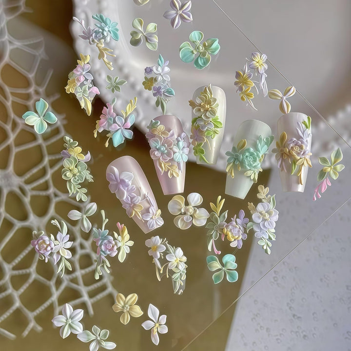 3D Flowers Nail Mold Silicone Nail Tools Spring Flower Nail Charms Resin Molds Nail Art for Accessories Nail Supplies