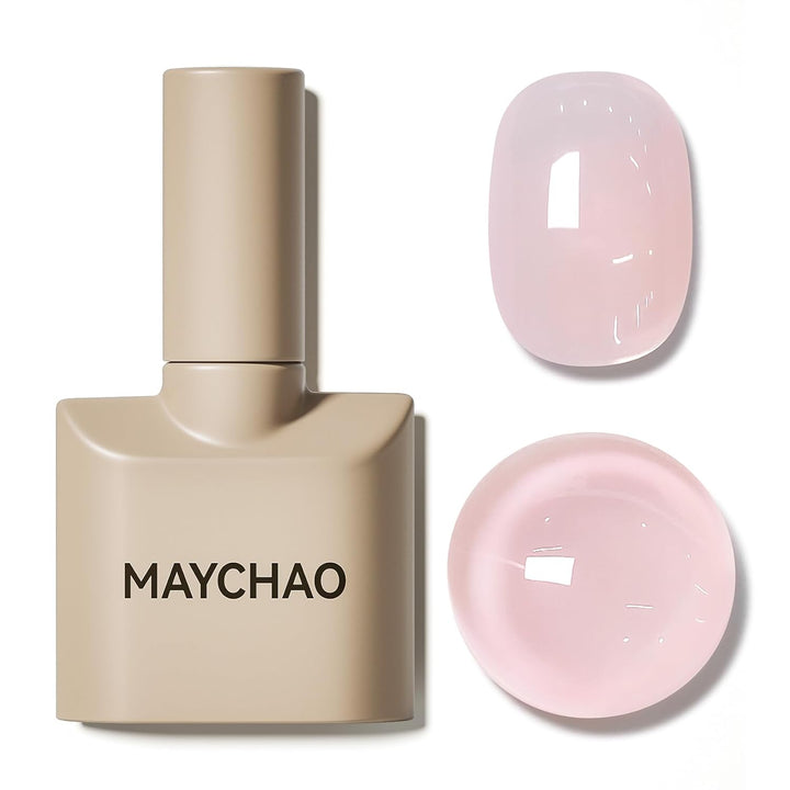 15ML Jelly Sheer Tortoise Gel Nail Polish 1Pc Transparent Hot Cocoa Amber Gel Polish Soak off UV LED Translucent Nail Polish Nail Art Starter Manicure Salon DIY at Home, 0.5 OZ