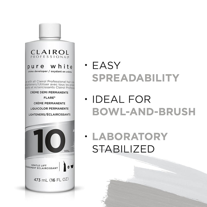 Pure White 10 Volume Hair Developers for Lightening & Gray Coverage