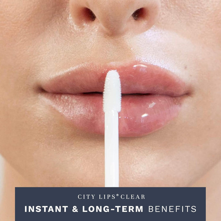 City Lips Clear - Plumping Lip Gloss - Hydrate & Volumize - High Shine Lip Plumper - Hyaluronic Acid & Peptides Visibly Smooth Lip Wrinkles - Cruelty-Free