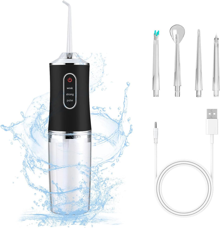 Electric Water Flosser Cordless for Teeth 3 Modes 4 Jet Tips Cleaning and Flossing Water Dental Portable Floss Irrigator Oral Water Flossed Rechargeable Tonsil Stone Travel Adults