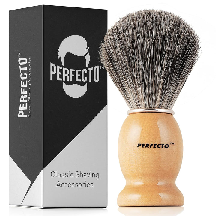 100% Pure Badger Shaving Brush-Black Handle- Engineered for the Best Shave of Your Life. For, Safety Razor, Double Edge Razor, Straight Razor or Shaving Razor, Its the Best Badger Brush.