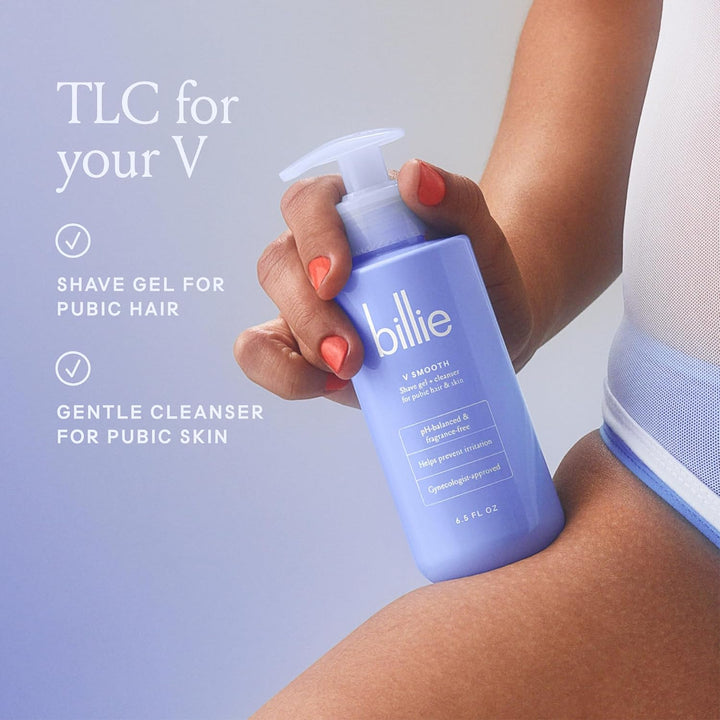 - V Smooth - Shave Gel + Cleanser for Pubic Hair & Skin - Ph-Balanced - Fragrance-Free - Gynecologist-Approved - 6.5 Oz.