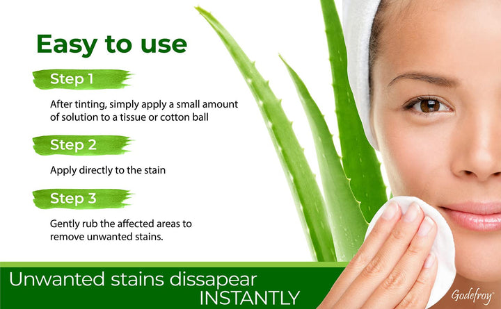 Stain Remover for Hair Color, Hair Dye, Eyebrow and Eyelash Enhancer - Remove Unwanted Stains from the Hair or Skin, Infused with Aloe Vera (4 Ounce, 40 Applications)