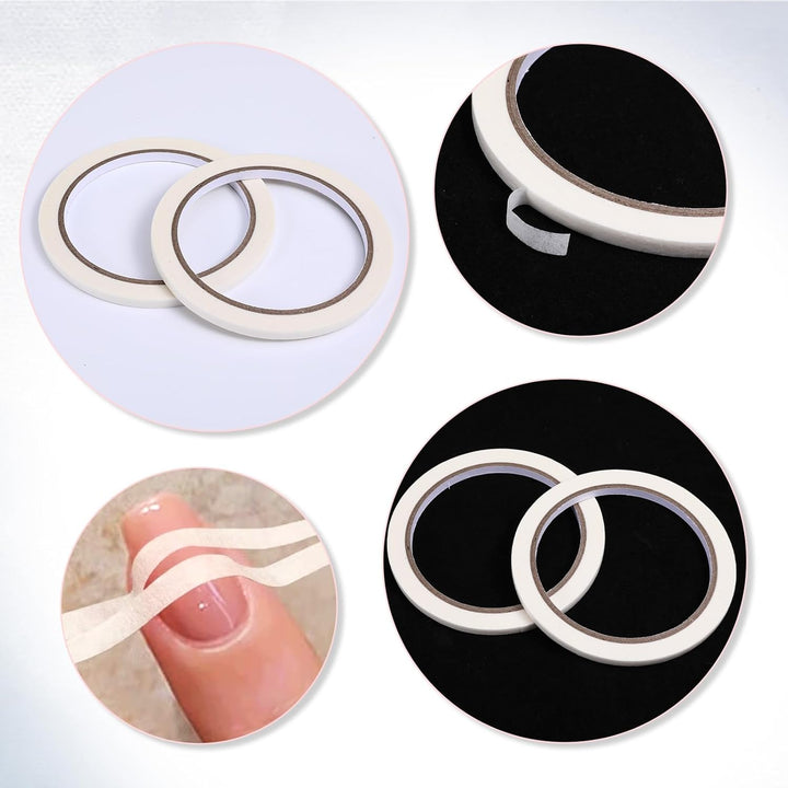 6 PCS Nail Tape for Nail Art, 0.5Cm X 10Cm White Paper Tape for Press on Nails, French Tip Tape, DIY Decoration Design