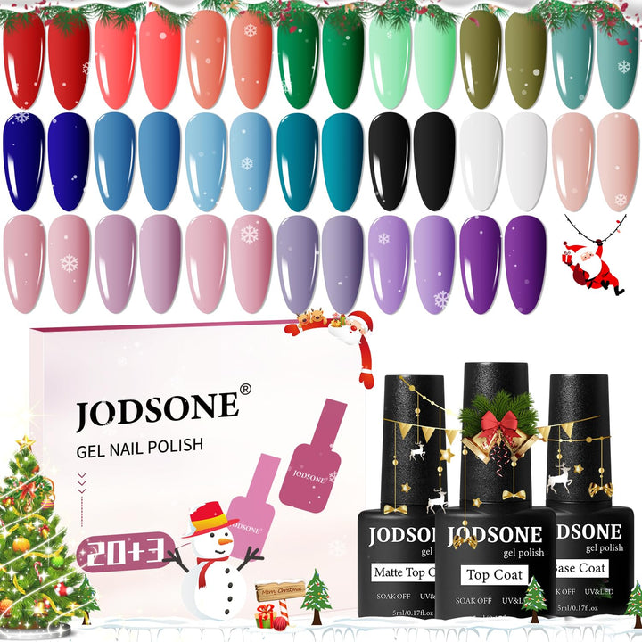 60 PCS Gel Nail Polish Set with 5 Bottles of Base and Glossy Matte Top Coat Soak off Gel Nail Set Suitable for All Seasons Gifts
