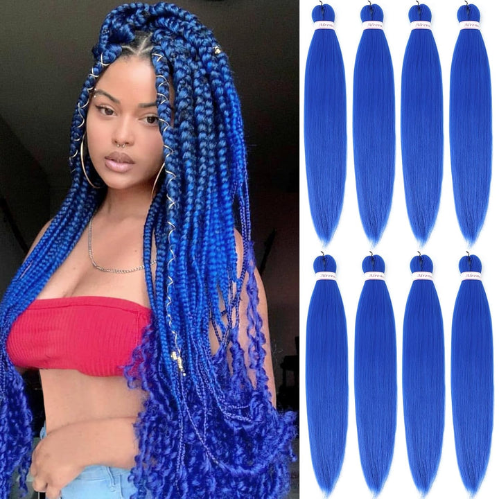 Purple Braiding Hair Pre Stretched Long Braid 30 Inch 2 Packs Professional Braiding Hair Extensions Synthetic Crochet Twist Braids (30 Inch, Purple)