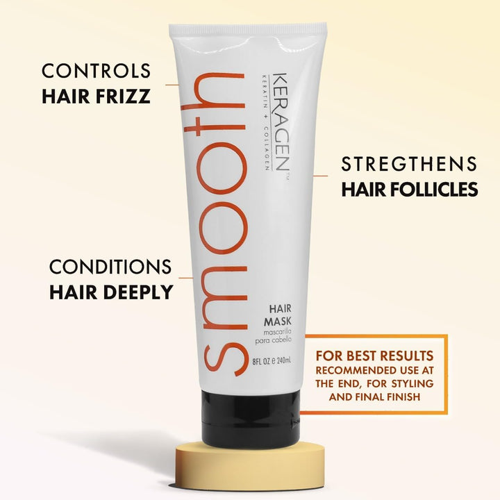 - Mask for Dry Damaged Hair, 8 Oz - Deep Moisturizing Conditioning Treatment, Repairs and Restore, Frizz-Free Infused with Keratin, Panthenol, Collagen, Jojoba Oil